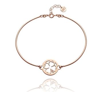 Armband Kleeblatt rosévergoldet